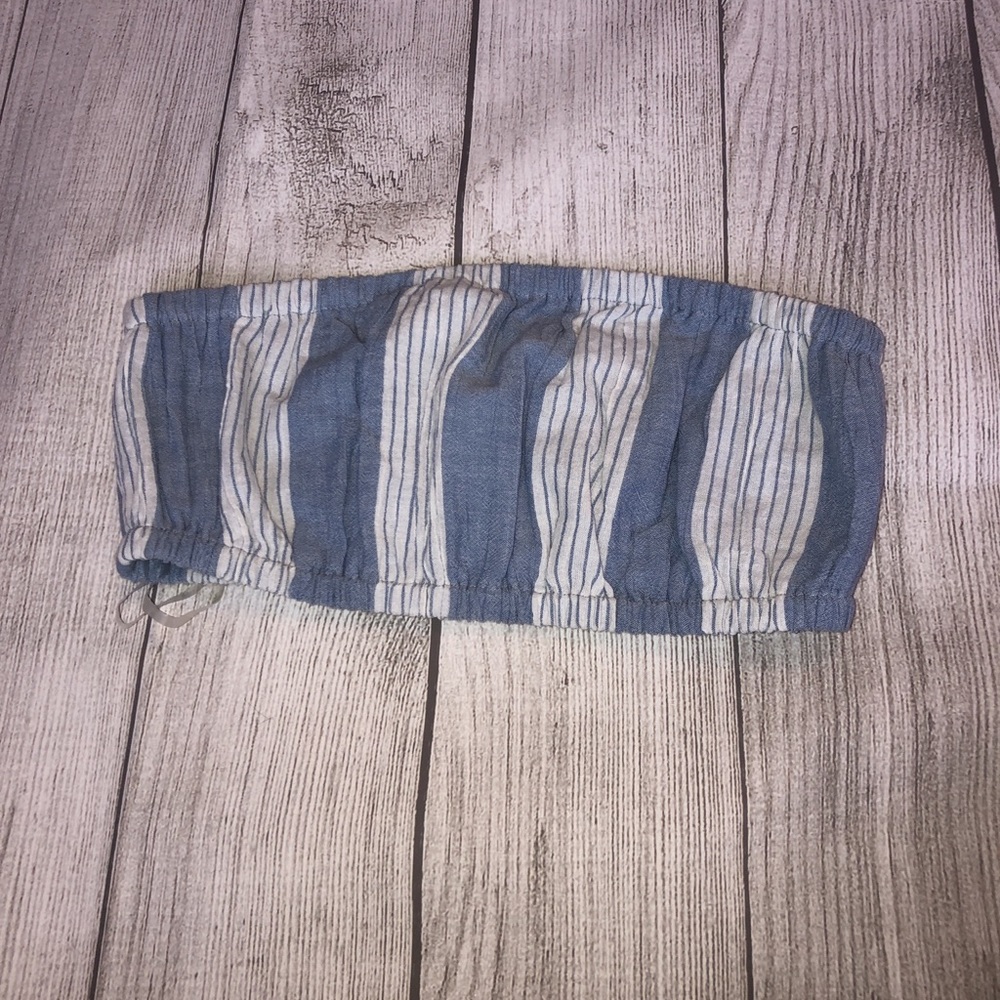 American Eagle striped extra cropped top